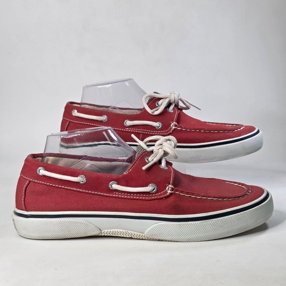 Sperry Top-Sider Other - Sperry Top-Sider Bahama Boat Shoes Men's 9 M Red Canvas Low Top Sneakers 0726828